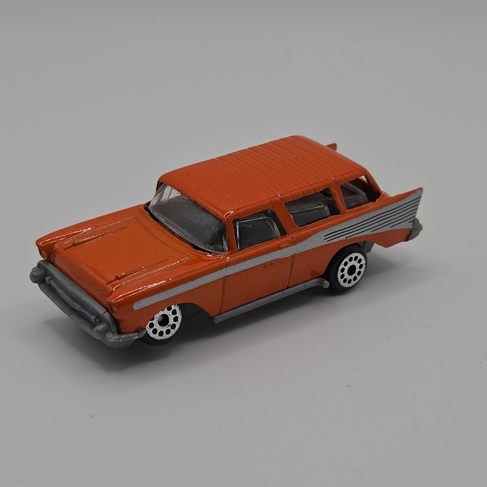 Vintage Orange 57 Chevy Nomad Diecast Car Model D103 Station Wagon